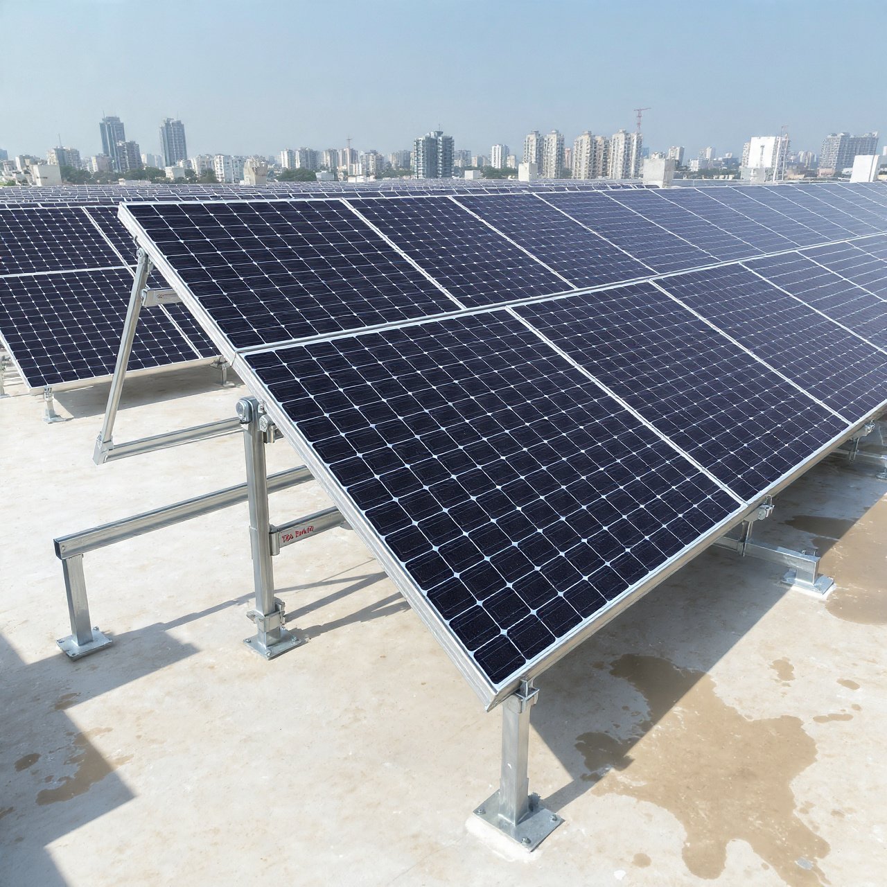 Fixed Installations Tata Power Solar Rooftop Fixed Tilt Mount – Galvanized Steel Solar ...